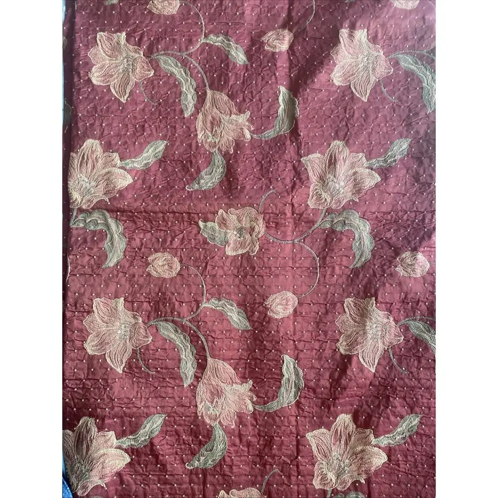 Colucci Satiny Brocade Upholstery Floral Print Fabric 2 yds x 56